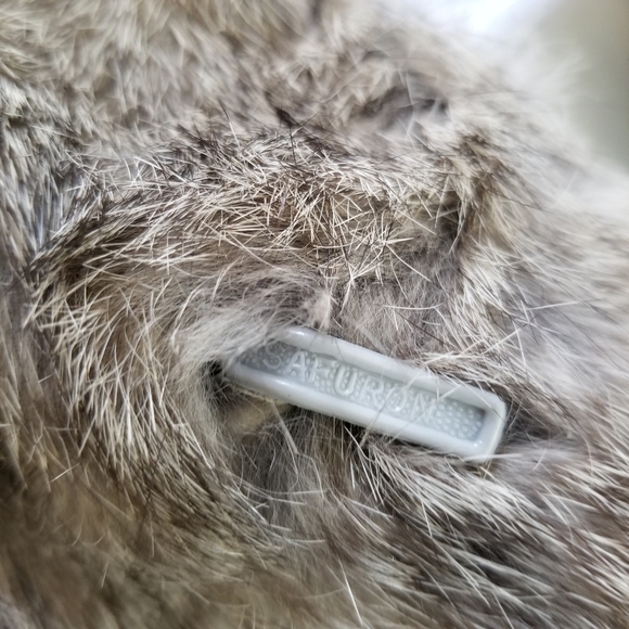 Vintage Safuron Rabbit Fur Jacket Trench Coat - Picture 9 of 10